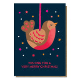 Stormy Knight Christmas Robin Bauble Card